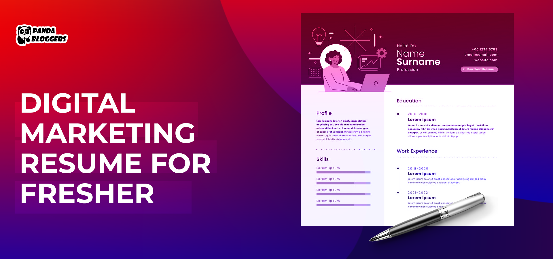Digital Marketing Resume for Fresher